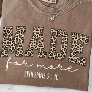 Distressed “MADE FOR MORE” Christian oversized distressed T-shirt